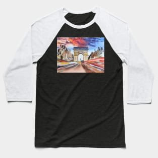 Paris by night watercolors Baseball T-Shirt